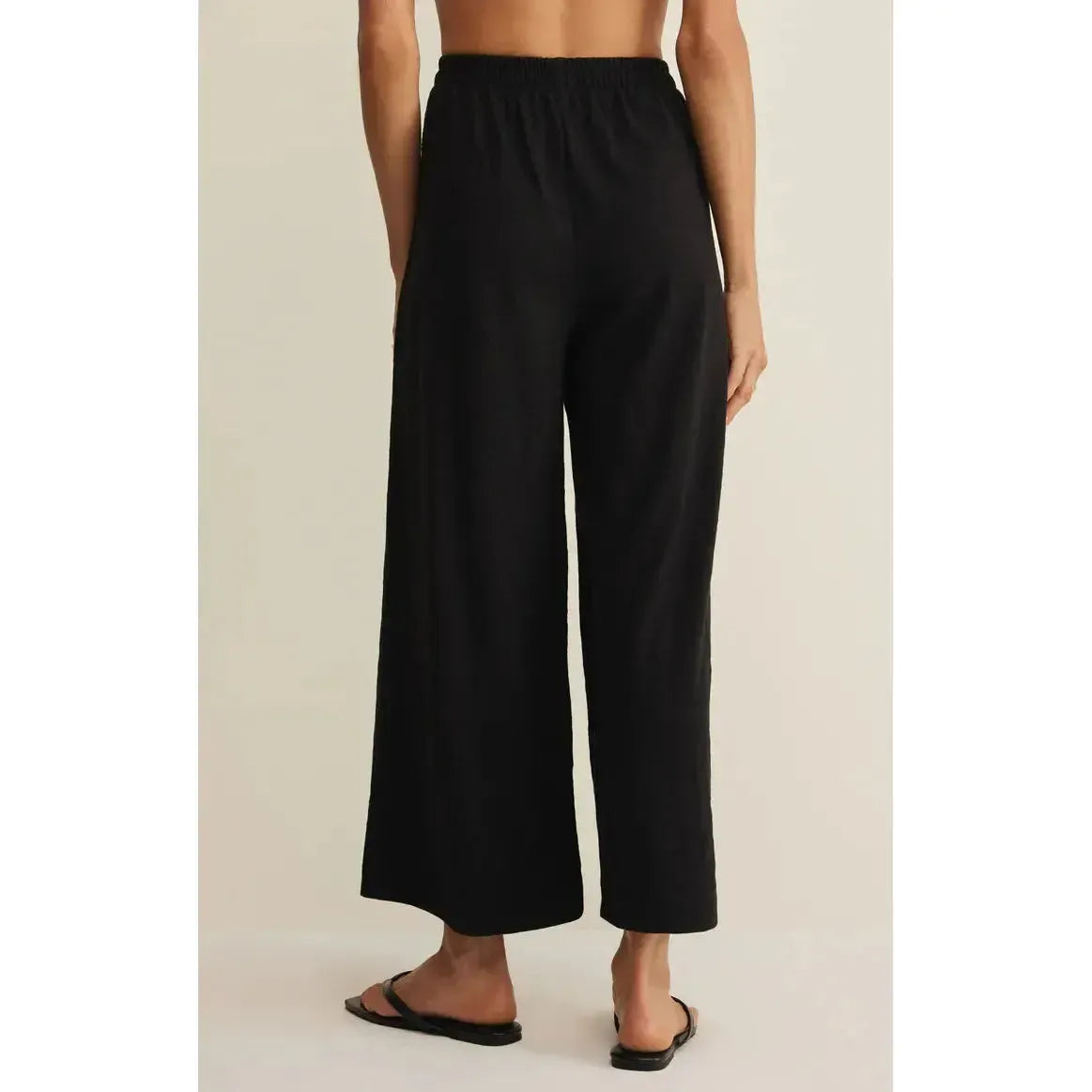 SCOUT TEXTURED BLACK SLUB PANT-LADIES PANTS-Z SUPPLY-JB Evans Fashions & Footwear