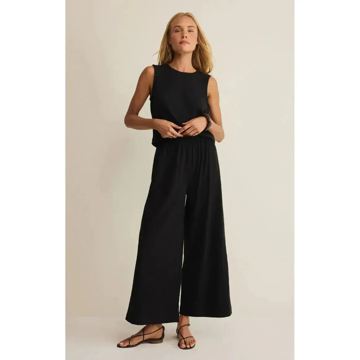 SCOUT TEXTURED BLACK SLUB PANT-LADIES PANTS-Z SUPPLY-JB Evans Fashions & Footwear