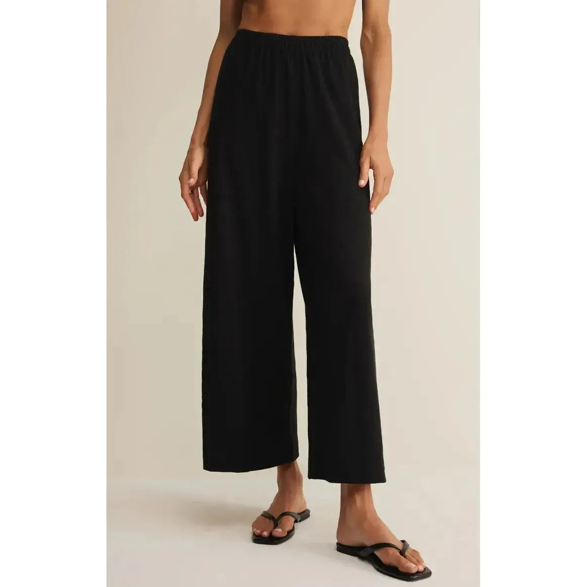 SCOUT TEXTURED BLACK SLUB PANT-LADIES PANTS-Z SUPPLY-JB Evans Fashions & Footwear