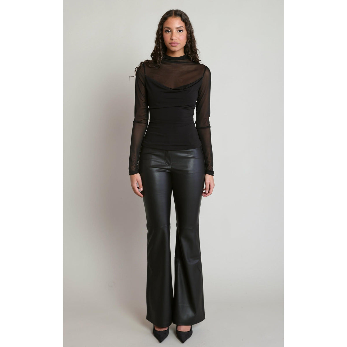 SHEER COWL TOP-LADIES TOPS-DEX-JB Evans Fashions & Footwear