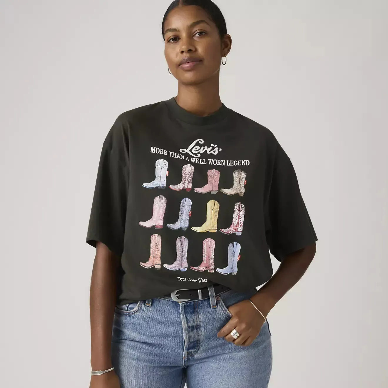 SHORT STACK TEE ALL THE BOOT-LADIES T-SHIRTS & TANKS-LEVIS-JB Evans Fashions & Footwear