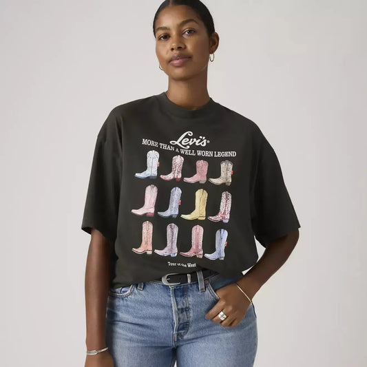 SHORT STACK TEE ALL THE BOOT-LADIES T-SHIRTS & TANKS-LEVIS-JB Evans Fashions & Footwear