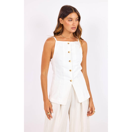 SKYSCRAPER VEST TOP-LADIES TOPS-SAGE THE LABEL-JB Evans Fashions & Footwear