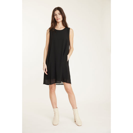 SLEEVELESS GEORGETTE DRESS-LADIES DRESSES & JUMPERS-PISTACHE-JB Evans Fashions & Footwear