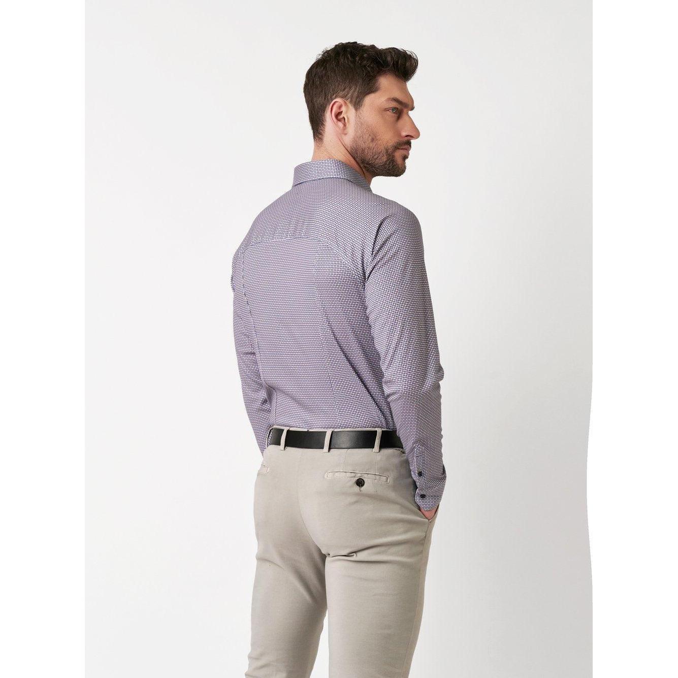 SLIM FIT STRETCH CIRCLE PRINT-MENS SHIRTS-DESOTO-JB Evans Fashions & Footwear