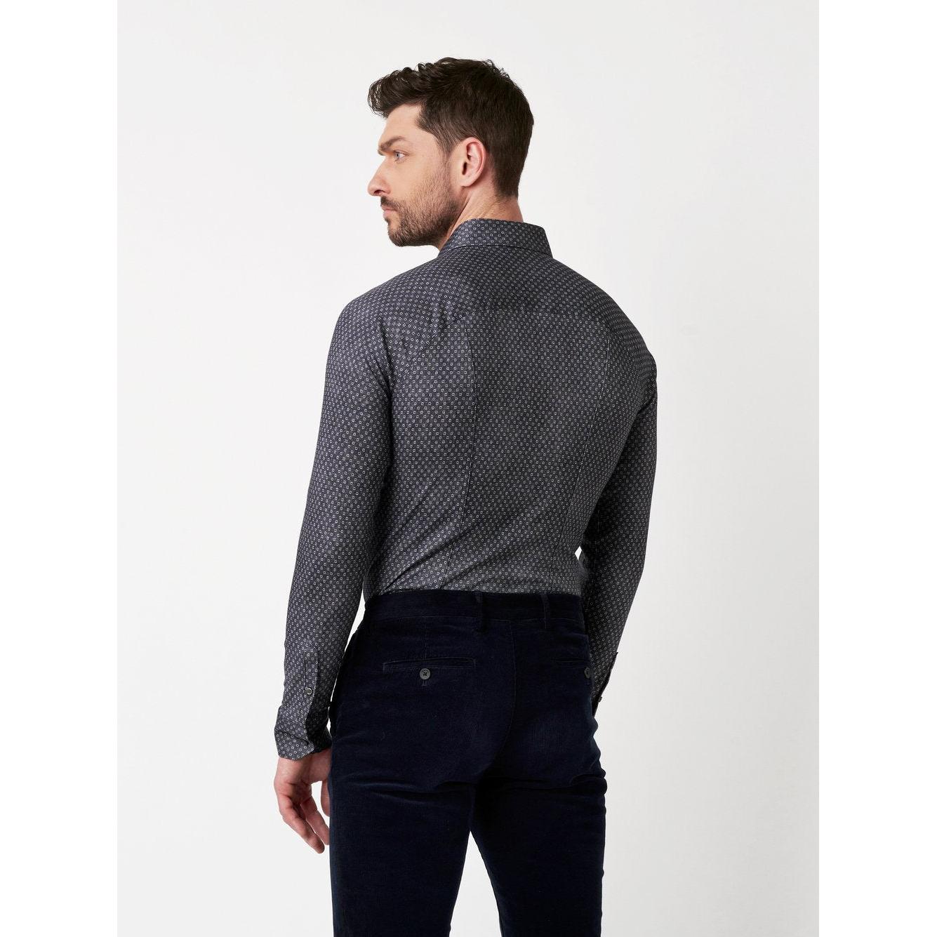 SLIM FIT STRETCH DOT PRINT-MENS SHIRTS-DESOTO-JB Evans Fashions & Footwear