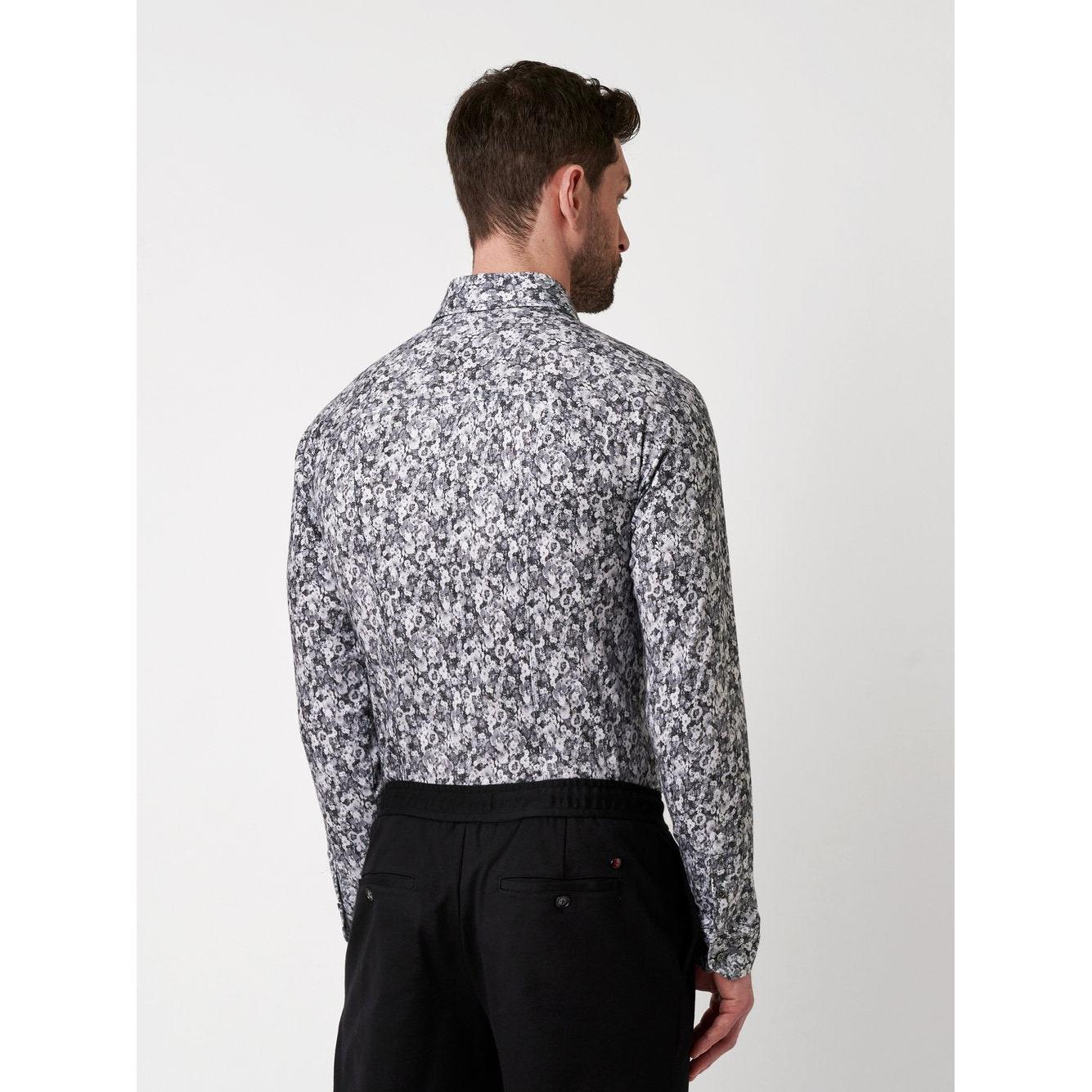 SLIM FIT STRETCH FLORAL PRINT-MENS SHIRTS-DESOTO-JB Evans Fashions & Footwear