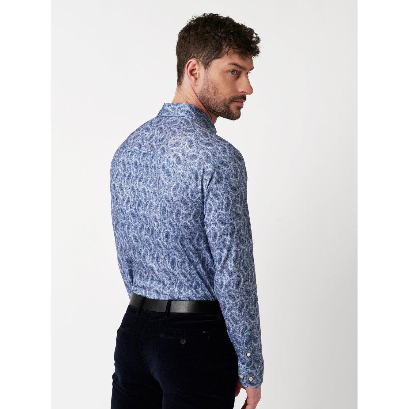 SLIM FIT STRETCH PAISLEY PRINT-MENS SHIRTS-DESOTO-JB Evans Fashions & Footwear