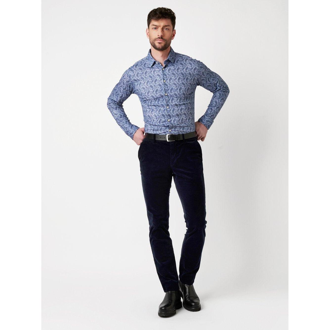 SLIM FIT STRETCH PAISLEY PRINT-MENS SHIRTS-DESOTO-JB Evans Fashions & Footwear