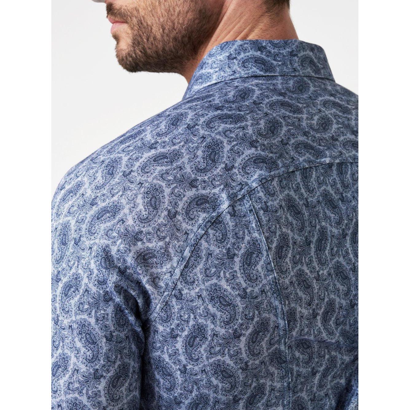 SLIM FIT STRETCH PAISLEY PRINT-MENS SHIRTS-DESOTO-JB Evans Fashions & Footwear