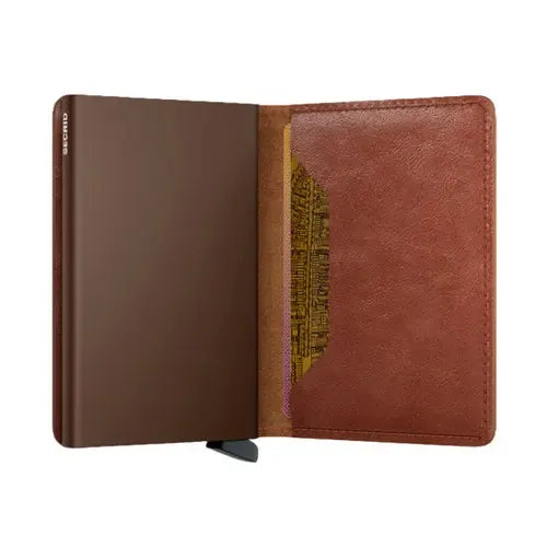 SLIMWALLET VINTAGE COGNAC-BROWN-MENS WALLETS-SECRID-JB Evans Fashions & Footwear