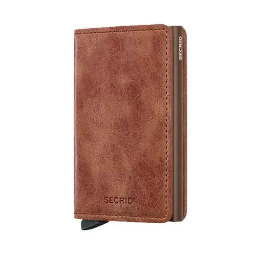 SLIMWALLET VINTAGE COGNAC-BROWN-MENS WALLETS-SECRID-JB Evans Fashions & Footwear