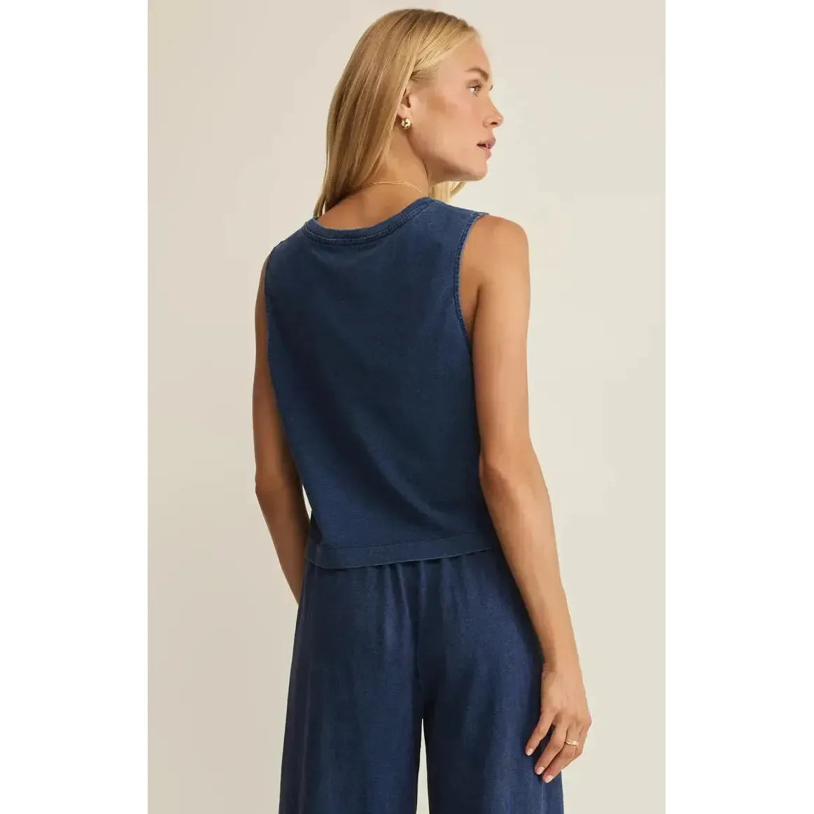 SLOANE JERSEY DENIM MUSCLE TANK-LADIES T-SHIRTS & TANKS-Z SUPPLY-JB Evans Fashions & Footwear