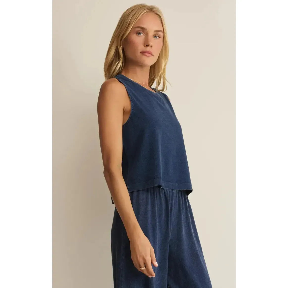 SLOANE JERSEY DENIM MUSCLE TANK-LADIES T-SHIRTS & TANKS-Z SUPPLY-JB Evans Fashions & Footwear