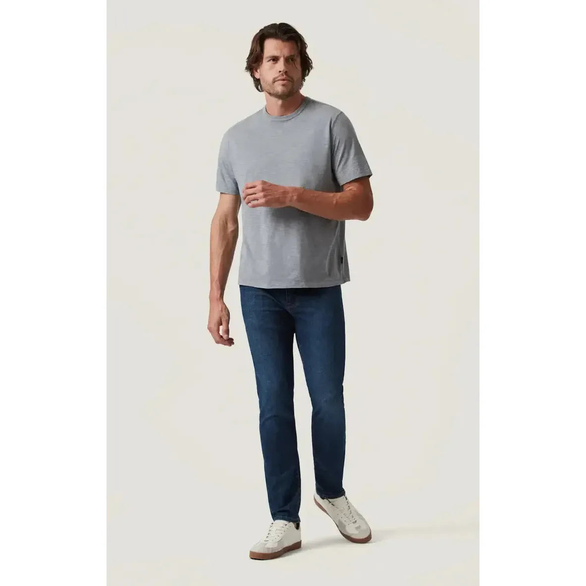 SLUB CREW NECK T-SHIRT - MONUMENT GREY-MENS T-SHIRTS & POLO'S-34 HERITAGE-JB Evans Fashions & Footwear