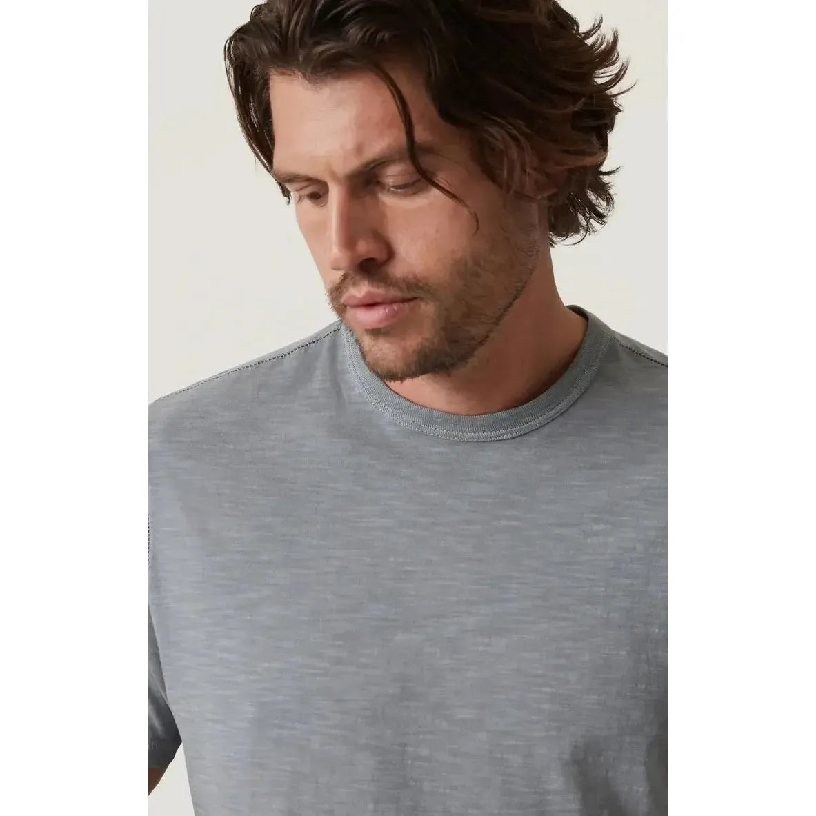 SLUB CREW NECK T-SHIRT - MONUMENT GREY-MENS T-SHIRTS & POLO'S-34 HERITAGE-JB Evans Fashions & Footwear