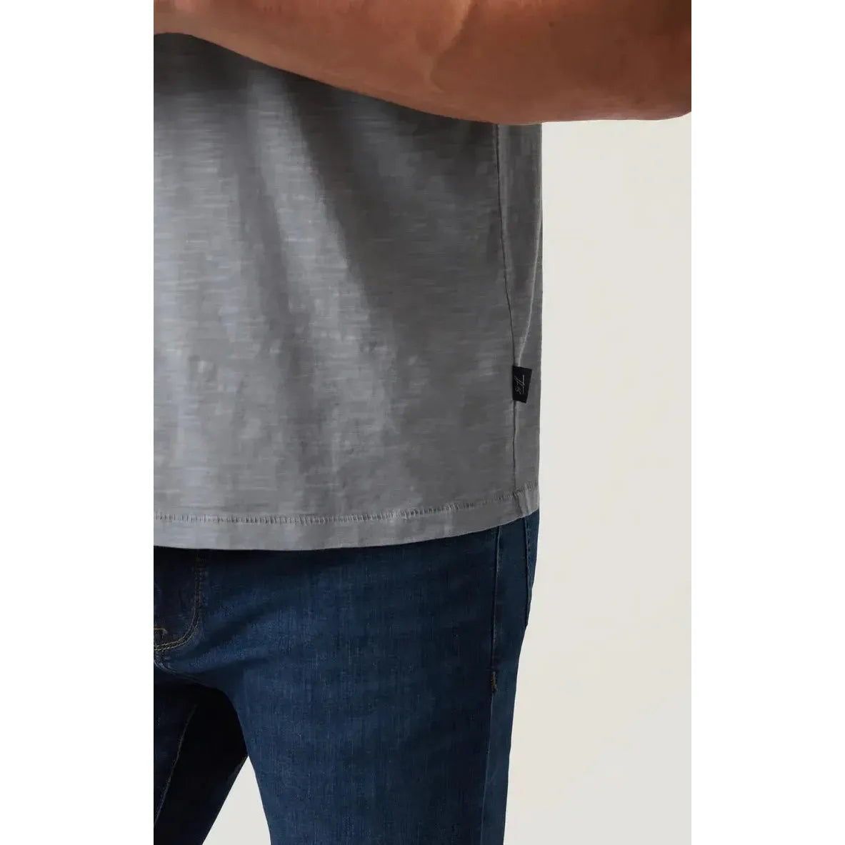 SLUB CREW NECK T-SHIRT - MONUMENT GREY-MENS T-SHIRTS & POLO'S-34 HERITAGE-JB Evans Fashions & Footwear
