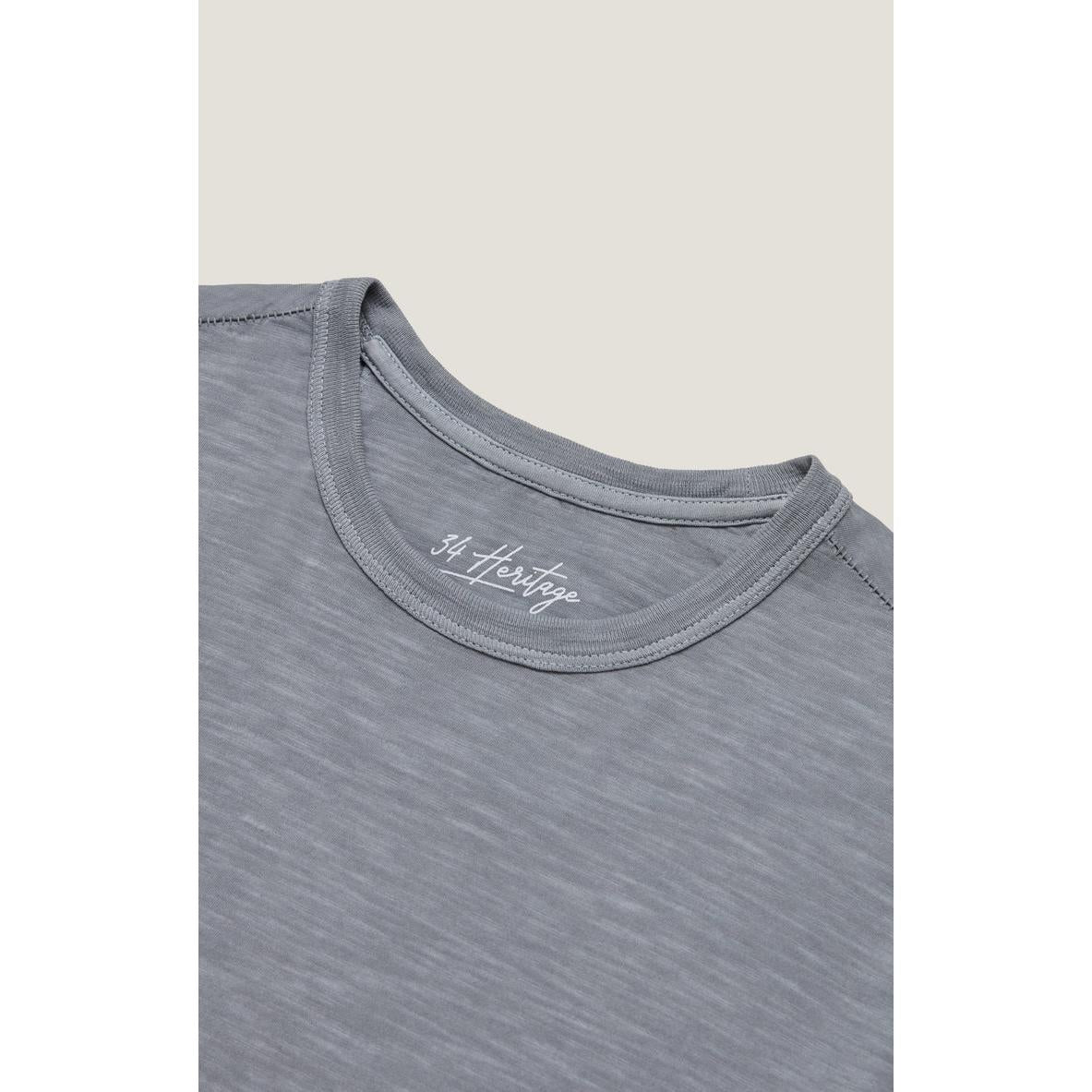 SLUB CREW NECK T-SHIRT - MONUMENT GREY-MENS T-SHIRTS & POLO'S-34 HERITAGE-JB Evans Fashions & Footwear