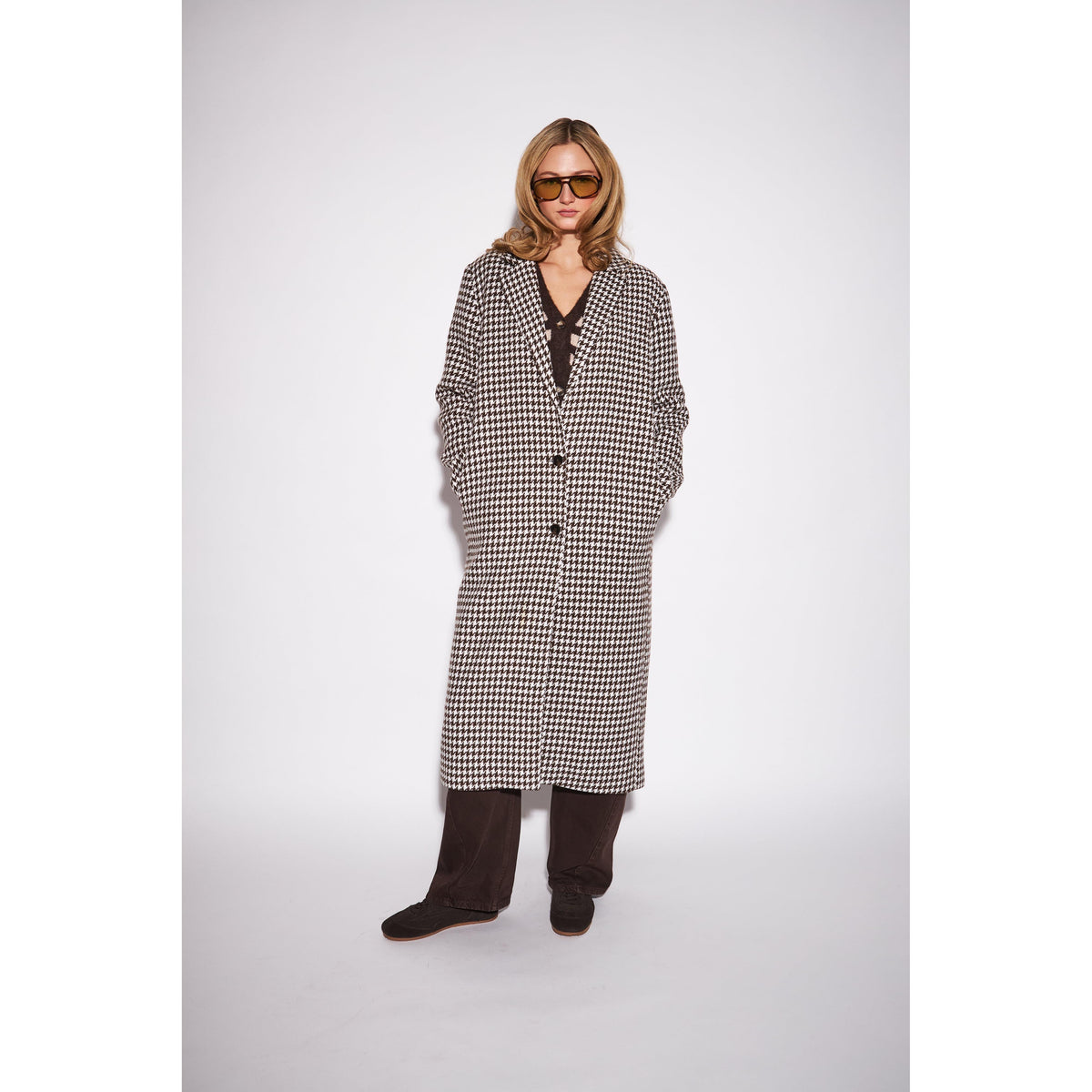 SOFIA HOUNDSTOOTH COATIGAN-LADIES SWEATERS & KNITS-JOHN & JENN-JB Evans Fashions & Footwear