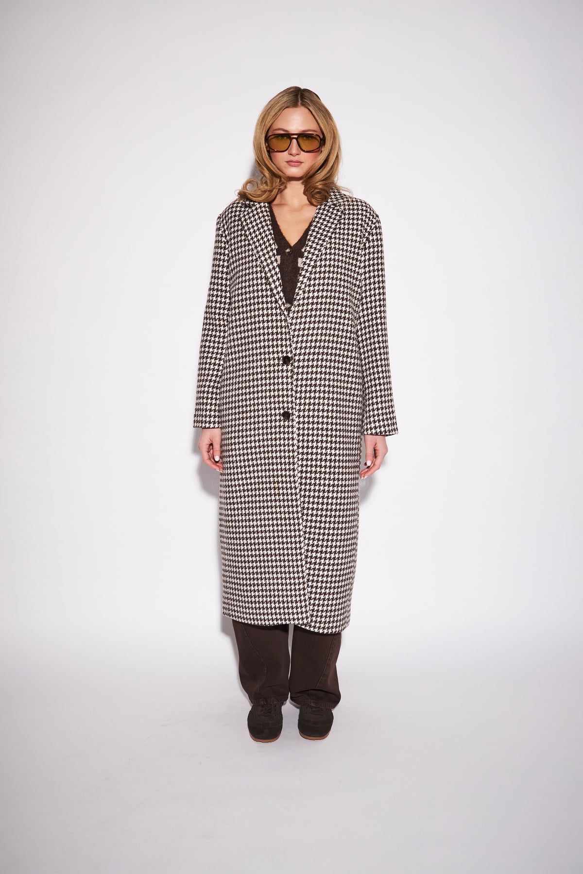 SOFIA HOUNDSTOOTH COATIGAN