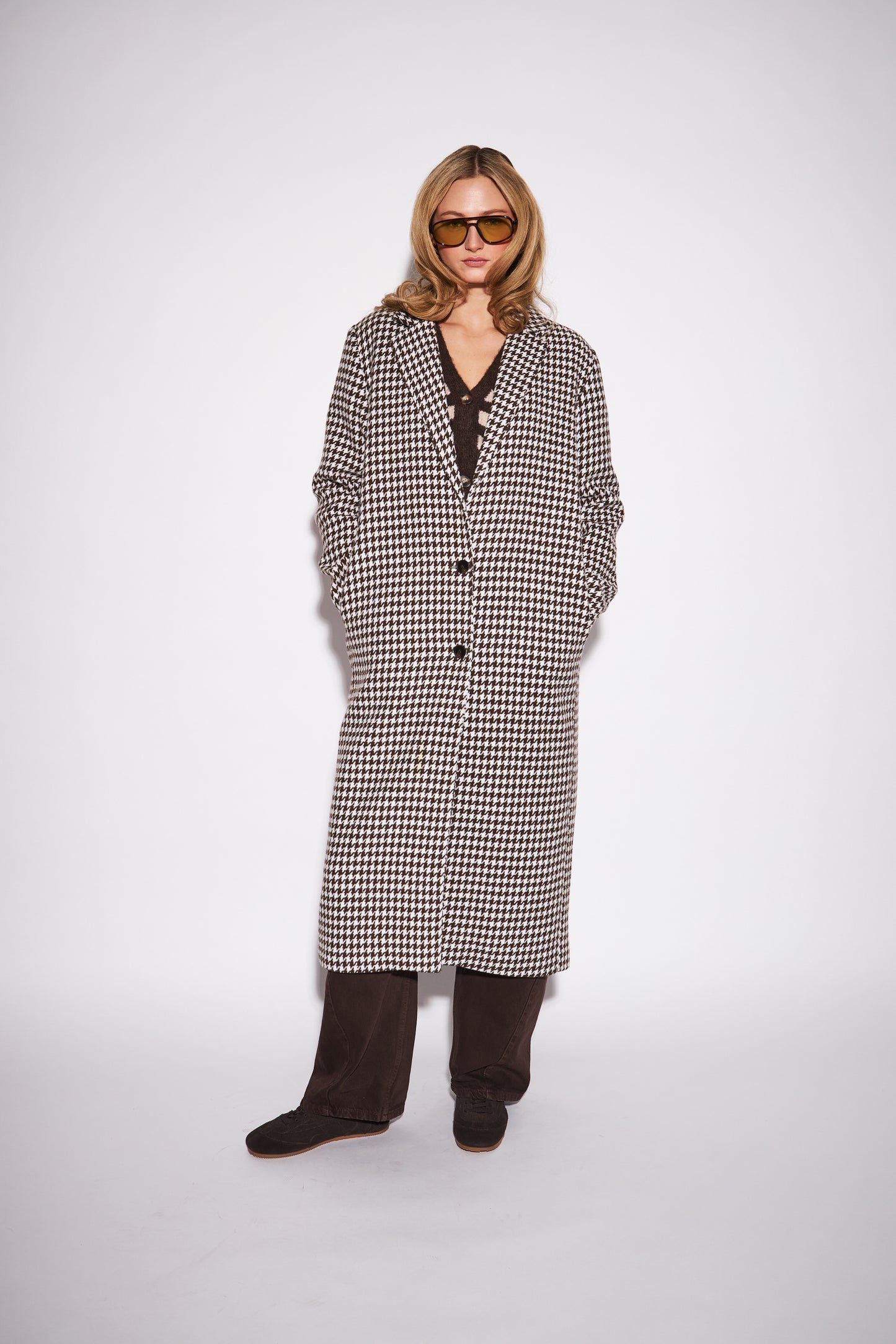 SOFIA HOUNDSTOOTH COATIGAN