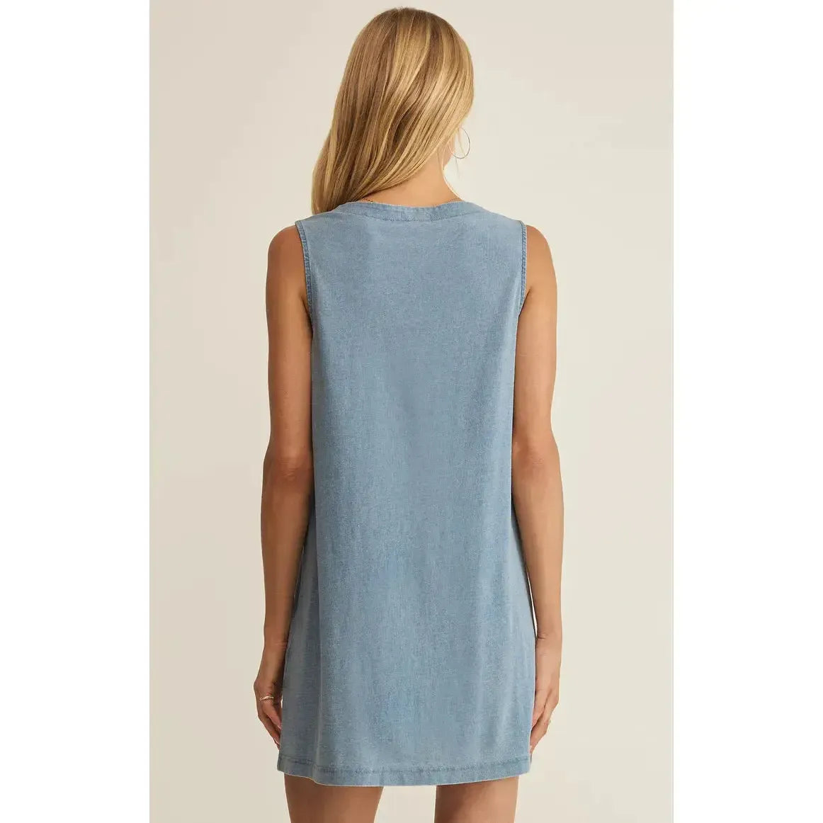 SOLACE DENIM MINI DRESS-LADIES DRESSES & JUMPERS-Z SUPPLY-JB Evans Fashions & Footwear
