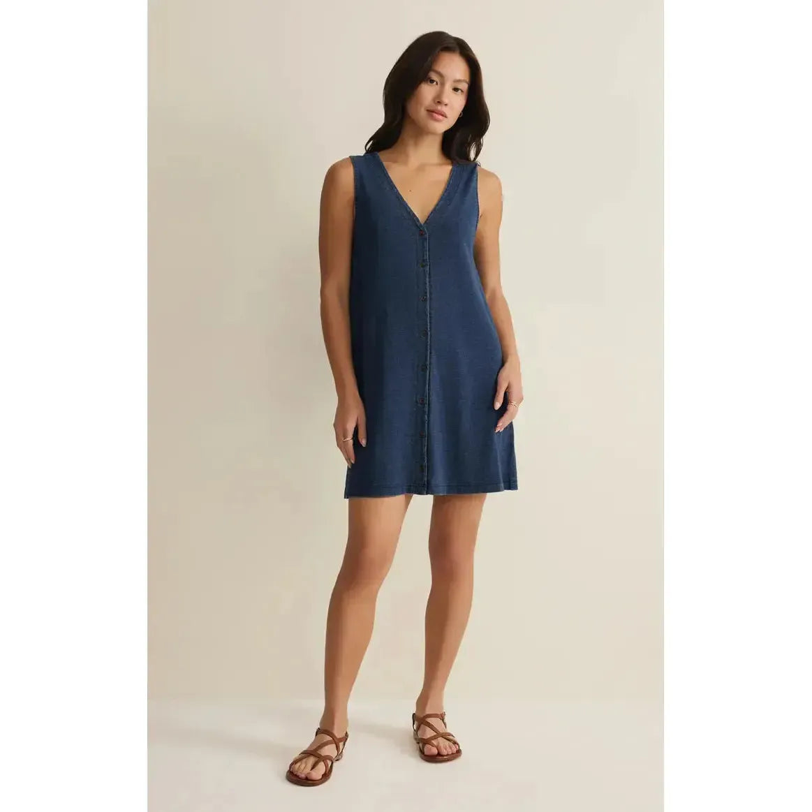 SOLACE DENIM MINI DRESS-LADIES DRESSES & JUMPERS-Z SUPPLY-JB Evans Fashions & Footwear