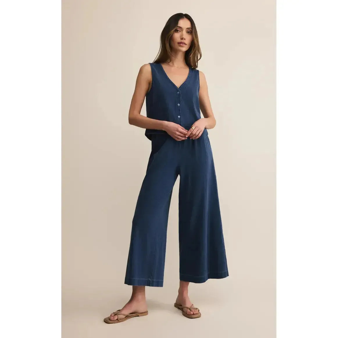 SOLACE JERSEY DENIM TOP-LADIES TOPS-Z SUPPLY-JB Evans Fashions & Footwear