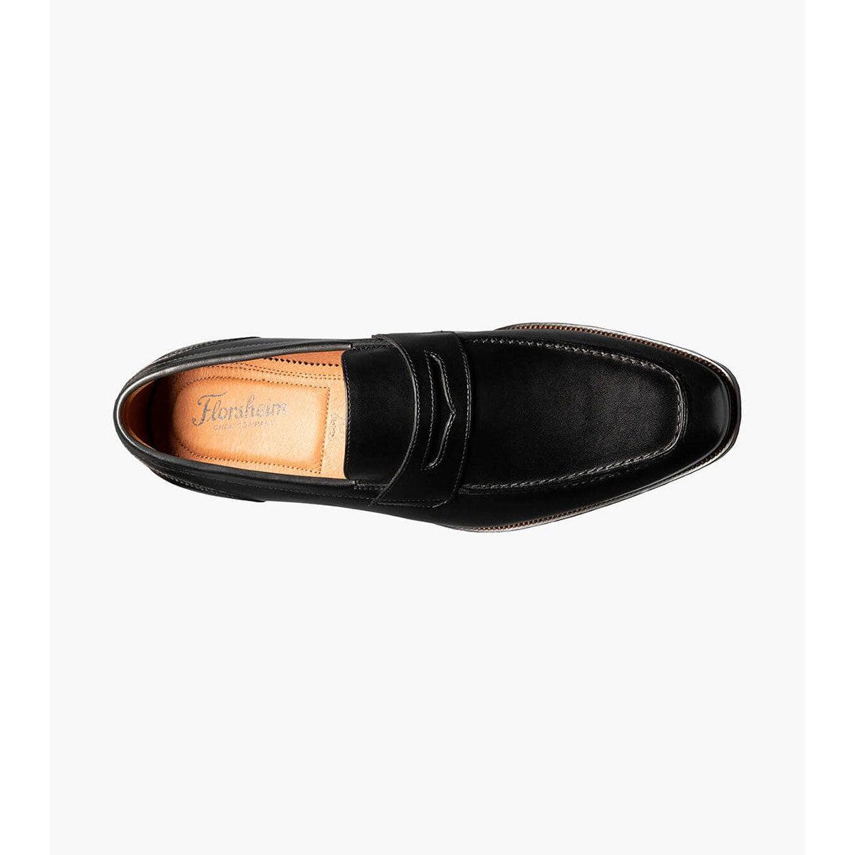 SORRENTO PENNY BLACK-MENS DRESS FOOTWEAR-FLORSHEIM-JB Evans Fashions & Footwear