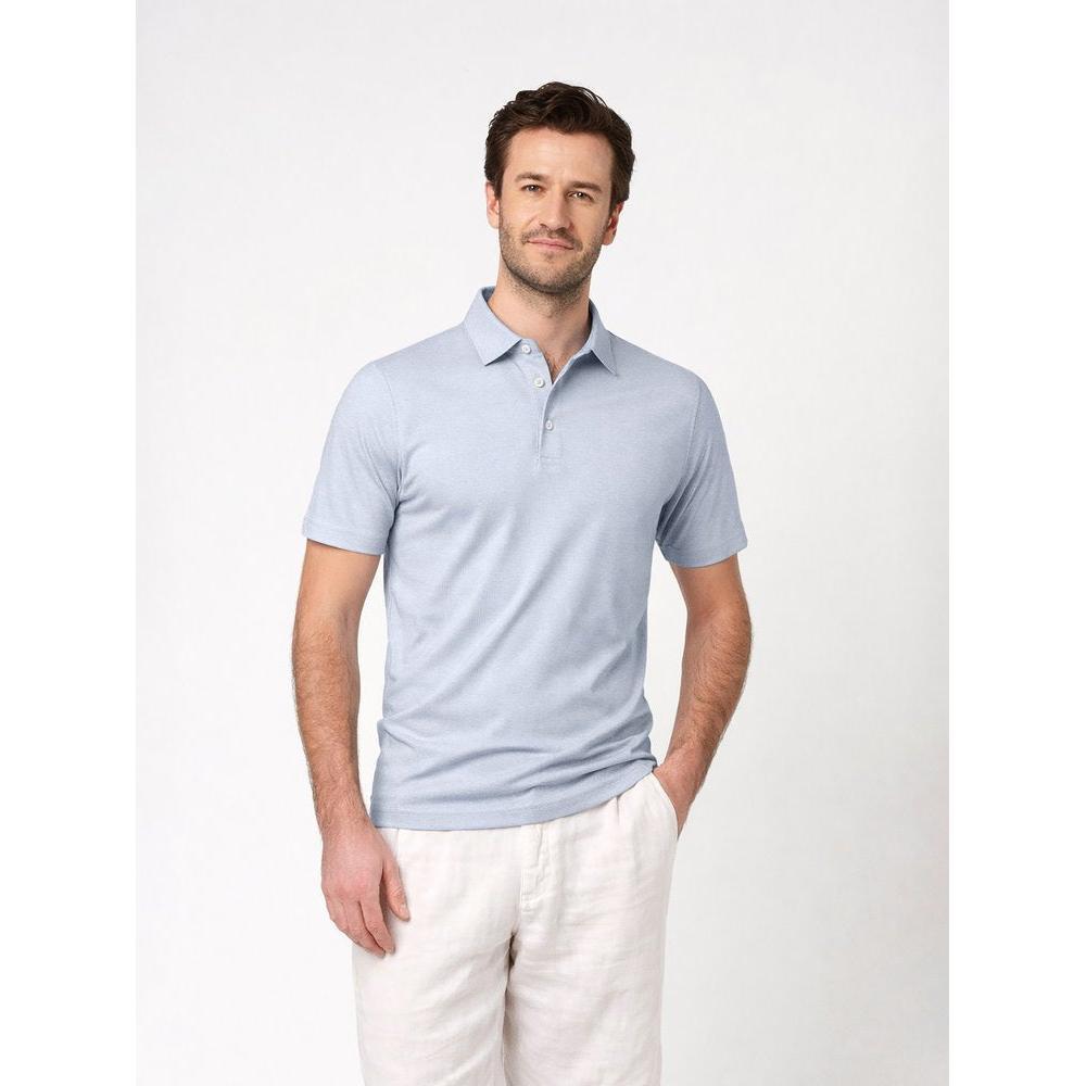 S/S TONAL PATTERN JERSEY POLO-MENS T-SHIRTS & POLO'S-DESOTO-JB Evans Fashions & Footwear