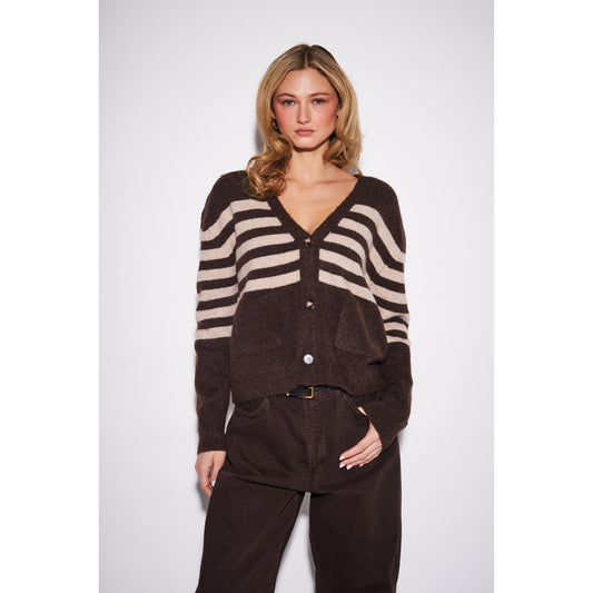 STANLEY V-NECK CARDIGAN-LADIES SWEATERS & KNITS-JOHN & JENN-JB Evans Fashions & Footwear