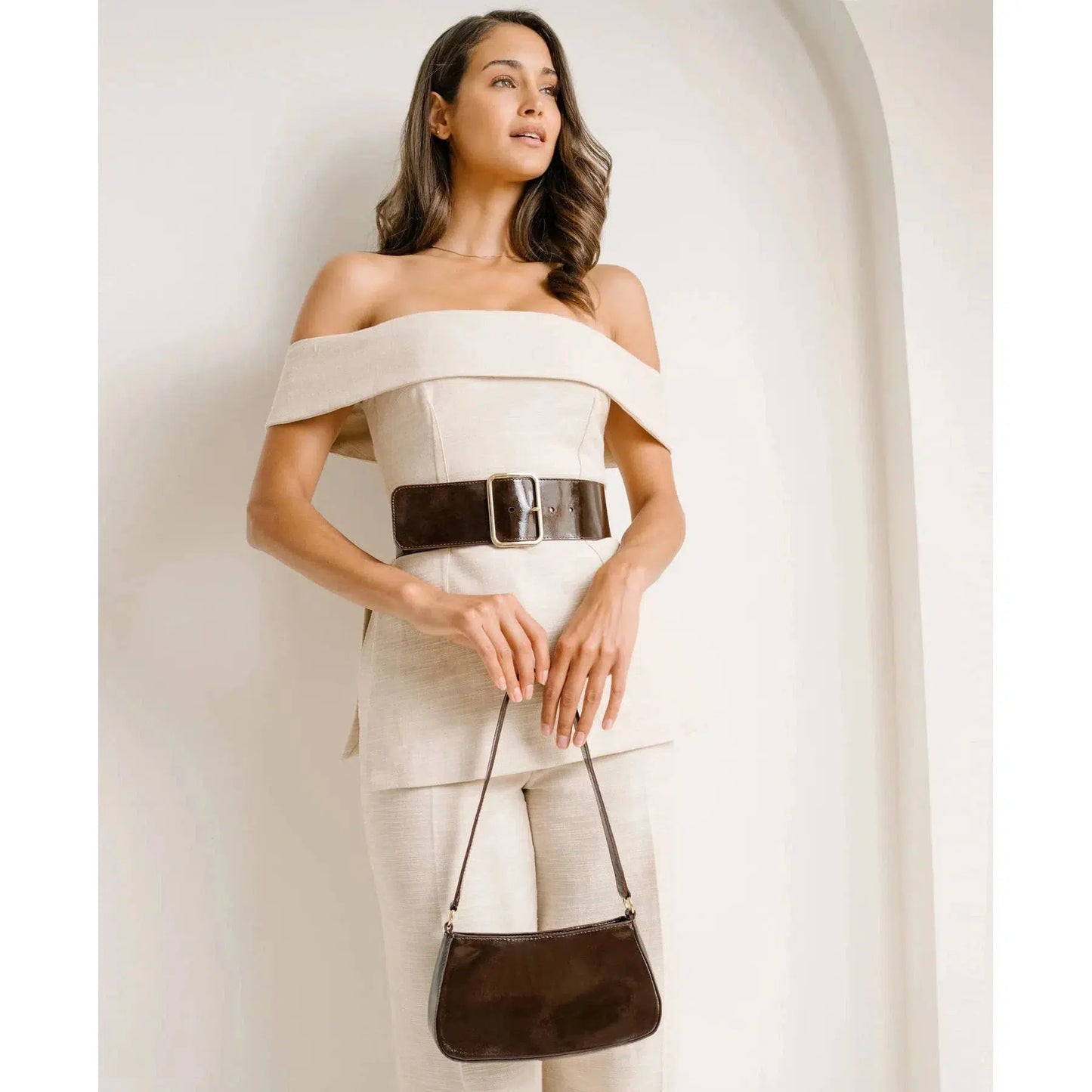 STEFANI BAG - VERY BROWN PATENT-P249-28BW1-O/SBRN-LADIES PURSES-BRAVE-JB Evans Fashions & Footwear