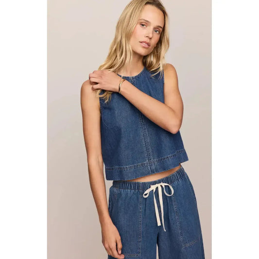 SUN SEEKER DENIM TANK-LADIES T-SHIRTS & TANKS-Z SUPPLY-JB Evans Fashions & Footwear
