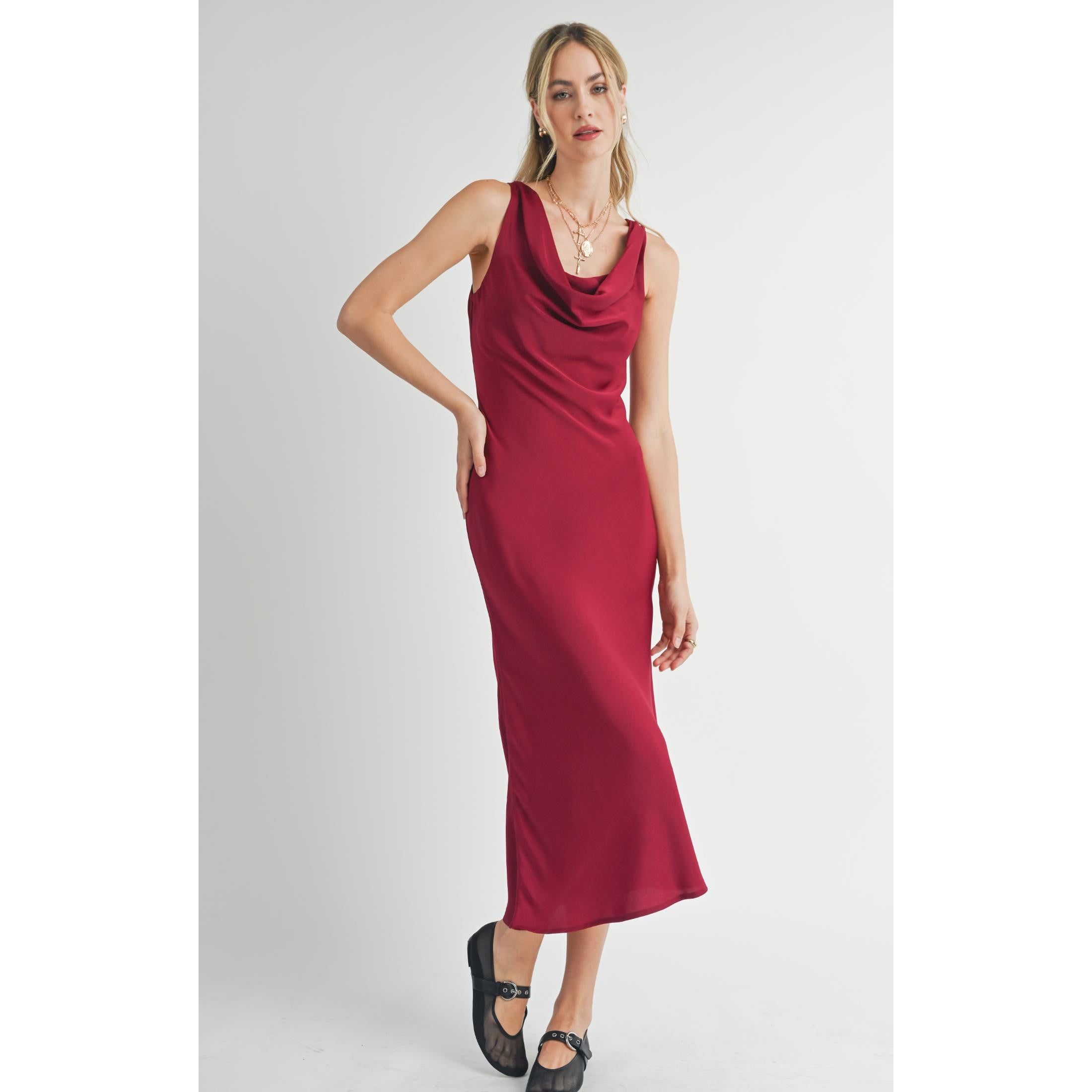 Holly cowl neck midi dress online