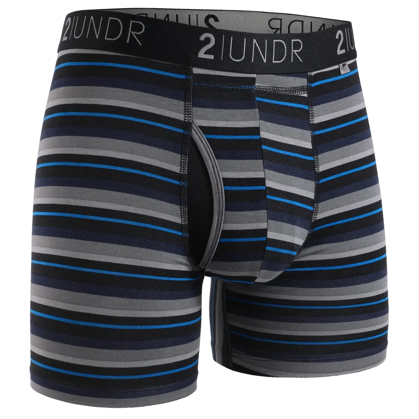 SWING SHIFT 6" BOXER BRIEF - BLUE STRIPE-MENS UNDERWEAR-2UNDR-JB Evans Fashions & Footwear