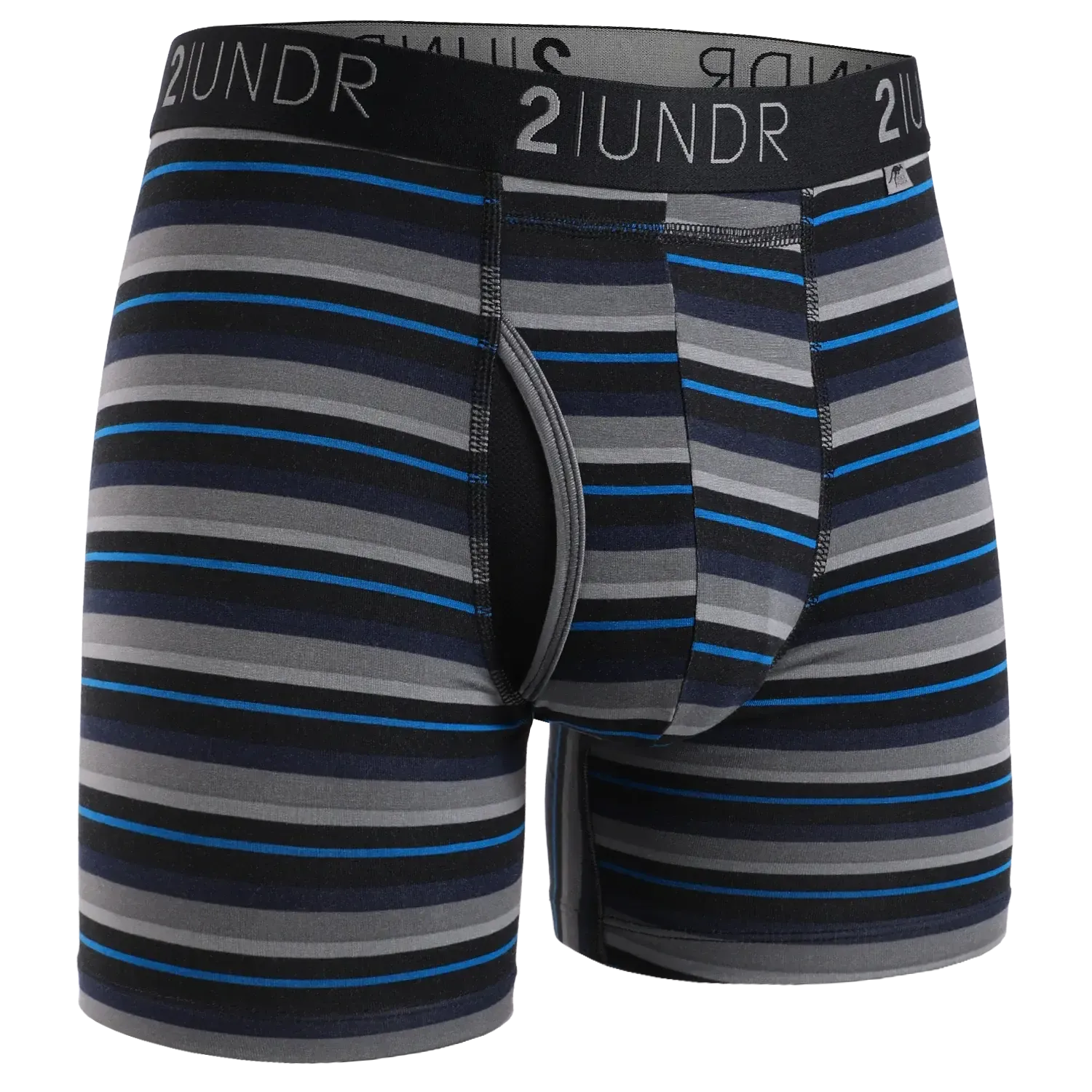SWING SHIFT 6" BOXER BRIEF - BLUE STRIPE-MENS UNDERWEAR-2UNDR-JB Evans Fashions & Footwear