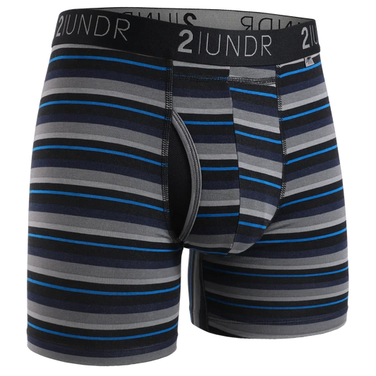 SWING SHIFT 6" BOXER BRIEF - BLUE STRIPE-MENS UNDERWEAR-2UNDR-JB Evans Fashions & Footwear