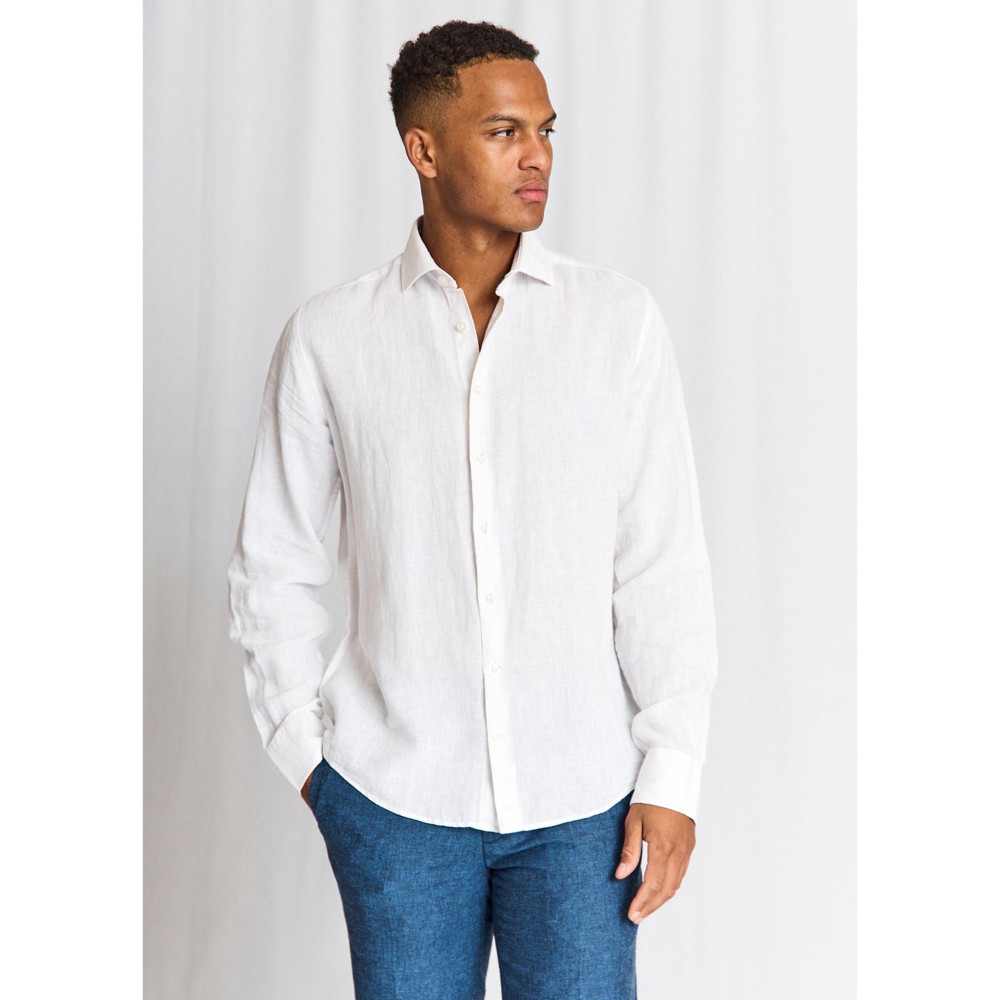 TAHAKA L/S LINEN MODERN FIT-MENS SHIRTS-BRUUN STENGADE-JB Evans Fashions & Footwear