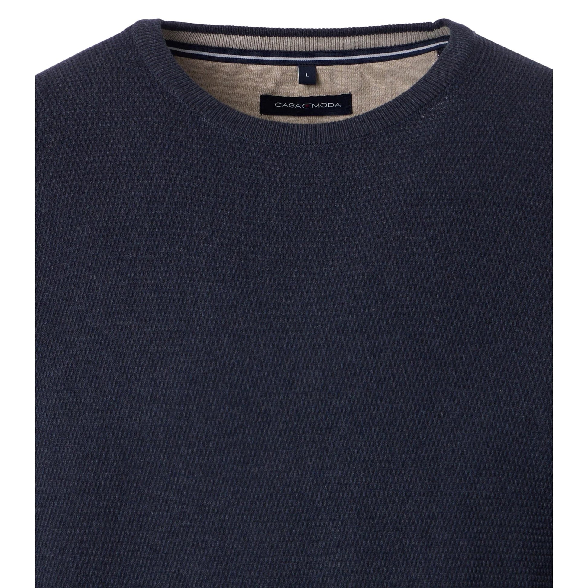 TEXTURED KNIT CREWNECK SWEATER-MENS SWEATERS & KNITS-CASA C MODA-JB Evans Fashions & Footwear