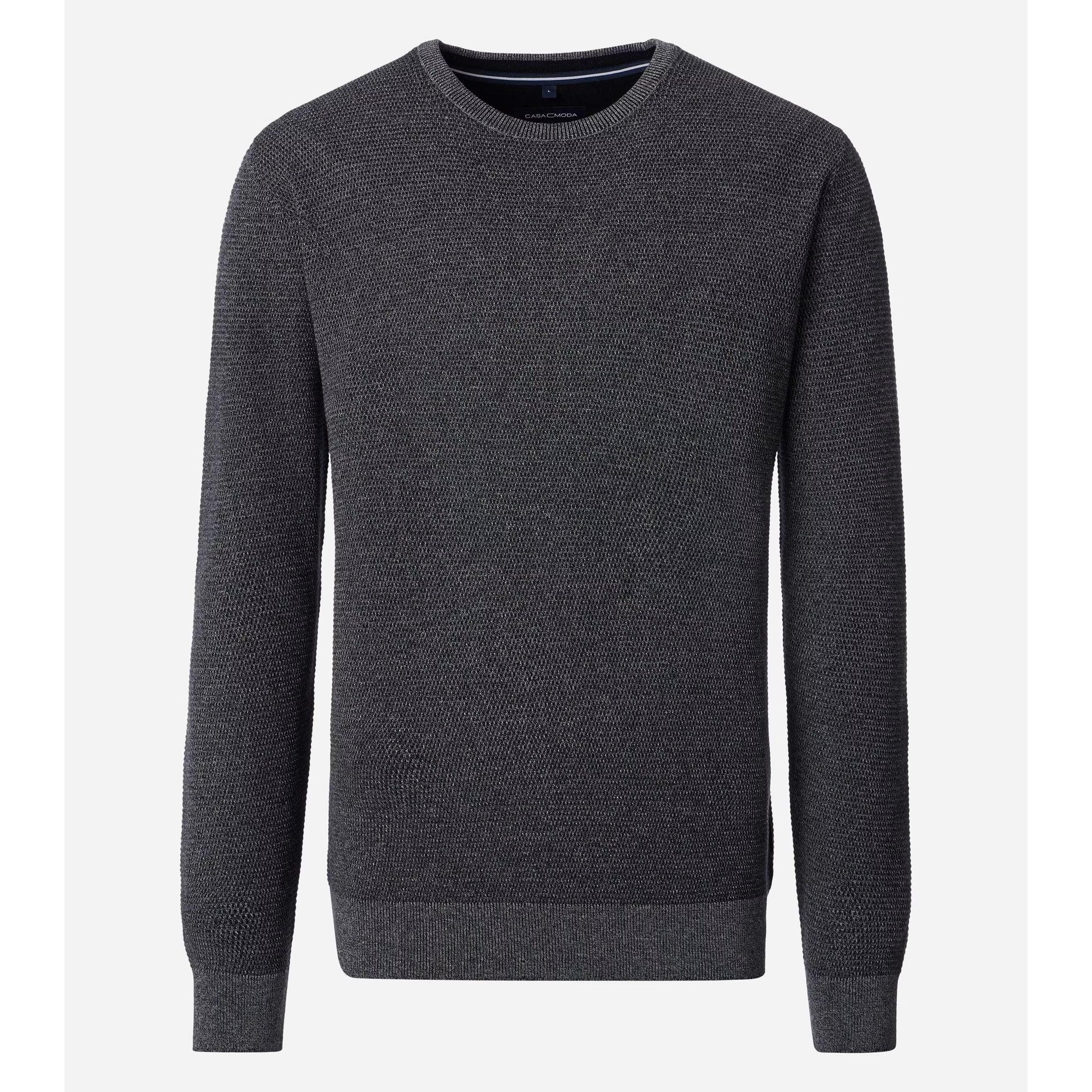 TEXTURED KNIT CREWNECK SWEATER-MENS SWEATERS & KNITS-CASA C MODA-JB Evans Fashions & Footwear