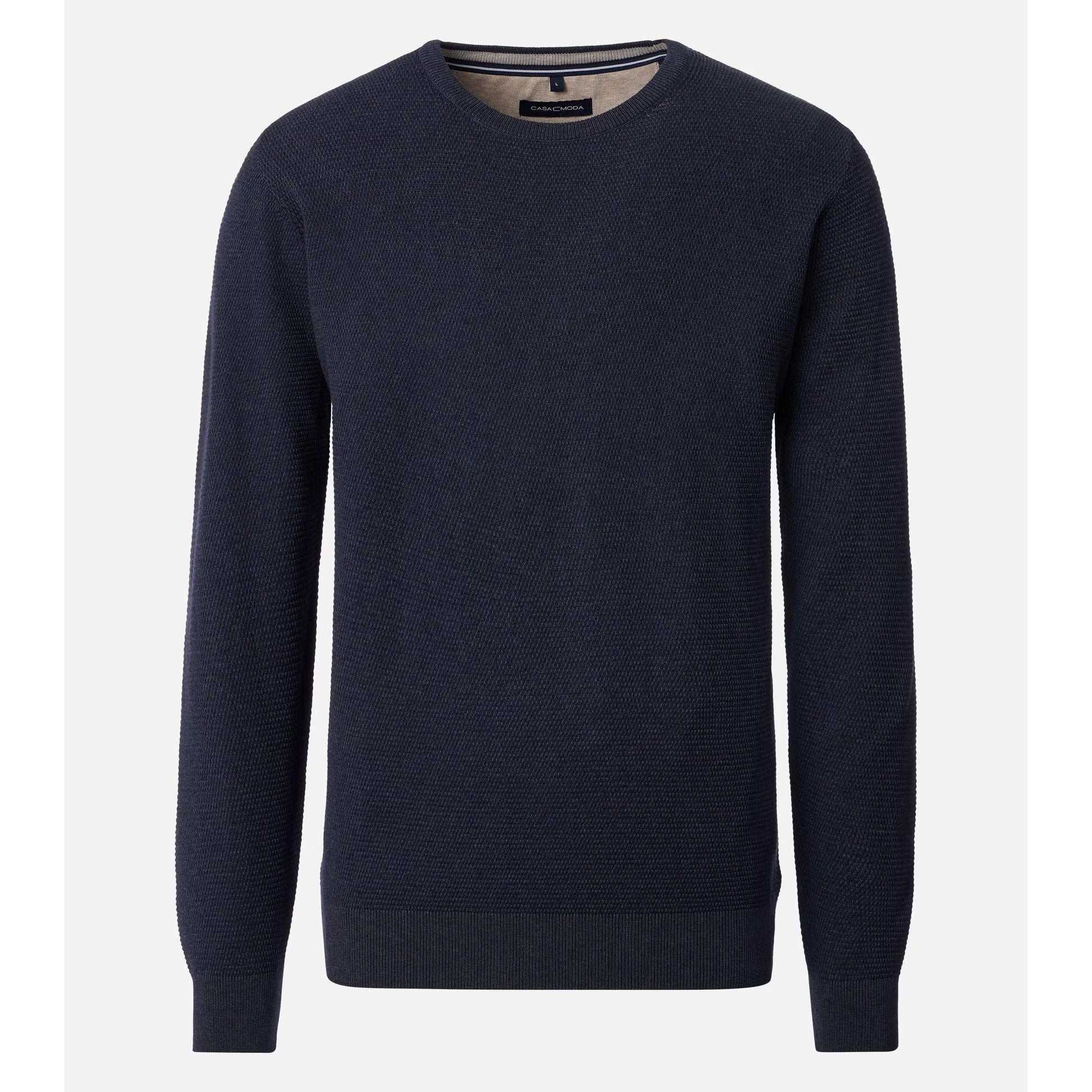 TEXTURED KNIT CREWNECK SWEATER-MENS SWEATERS & KNITS-CASA C MODA-JB Evans Fashions & Footwear