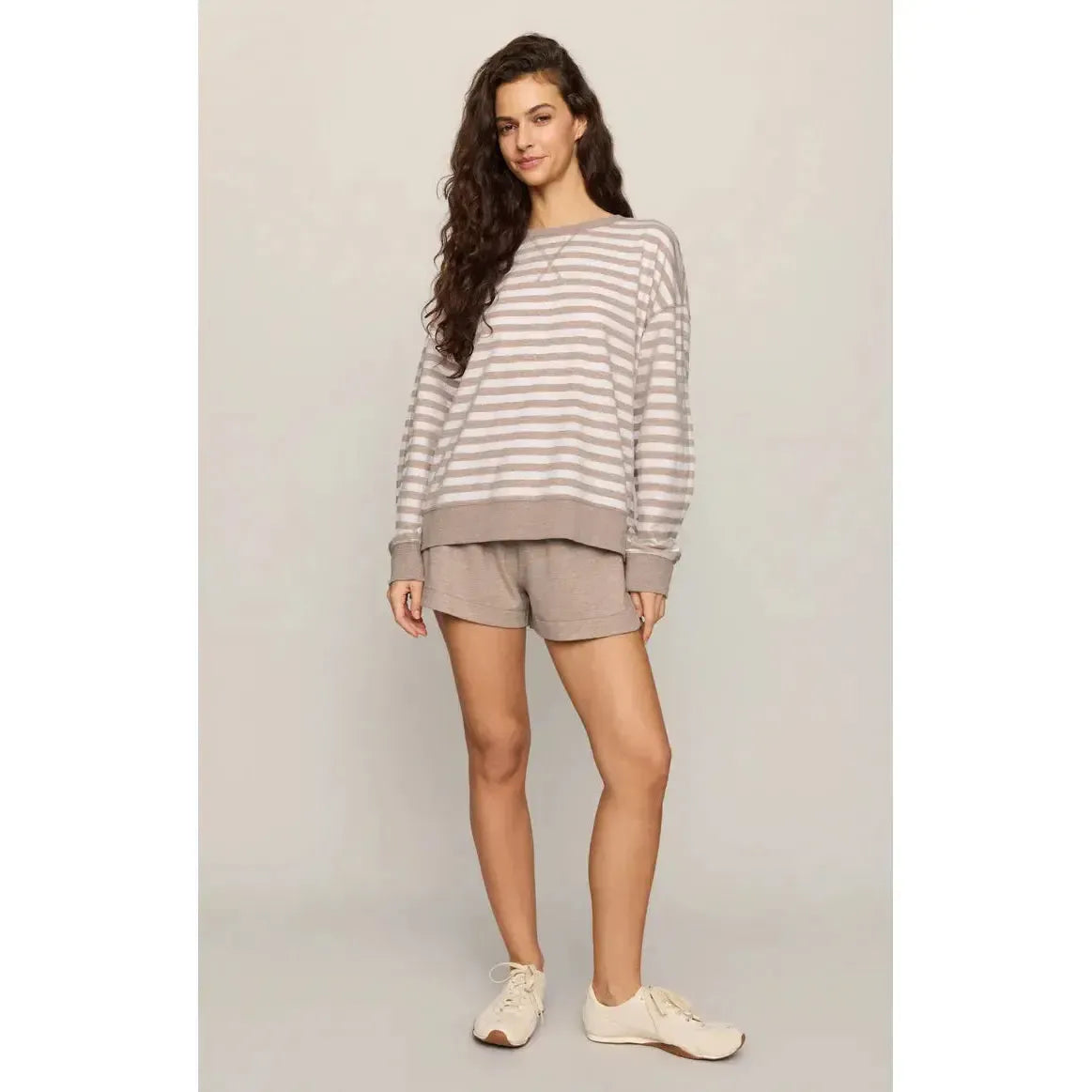 THE EVERYDAY STRIPED CREW-LADIES LOUNGE & SLEEPWEAR-Z SUPPLY-JB Evans Fashions & Footwear