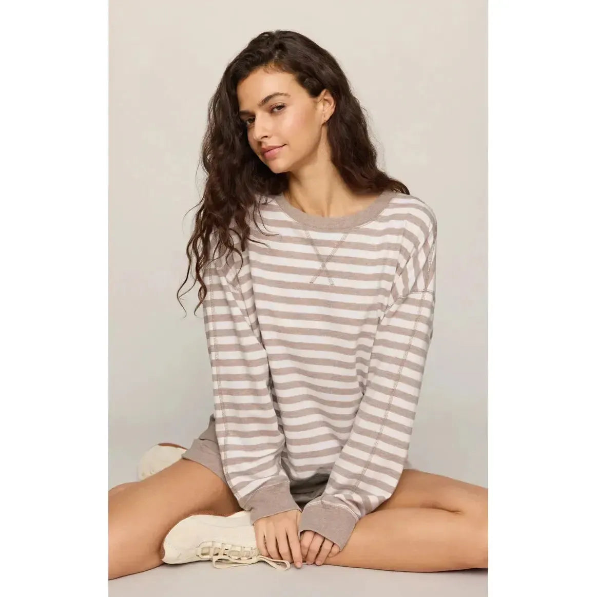 THE EVERYDAY STRIPED CREW-LADIES LOUNGE & SLEEPWEAR-Z SUPPLY-JB Evans Fashions & Footwear