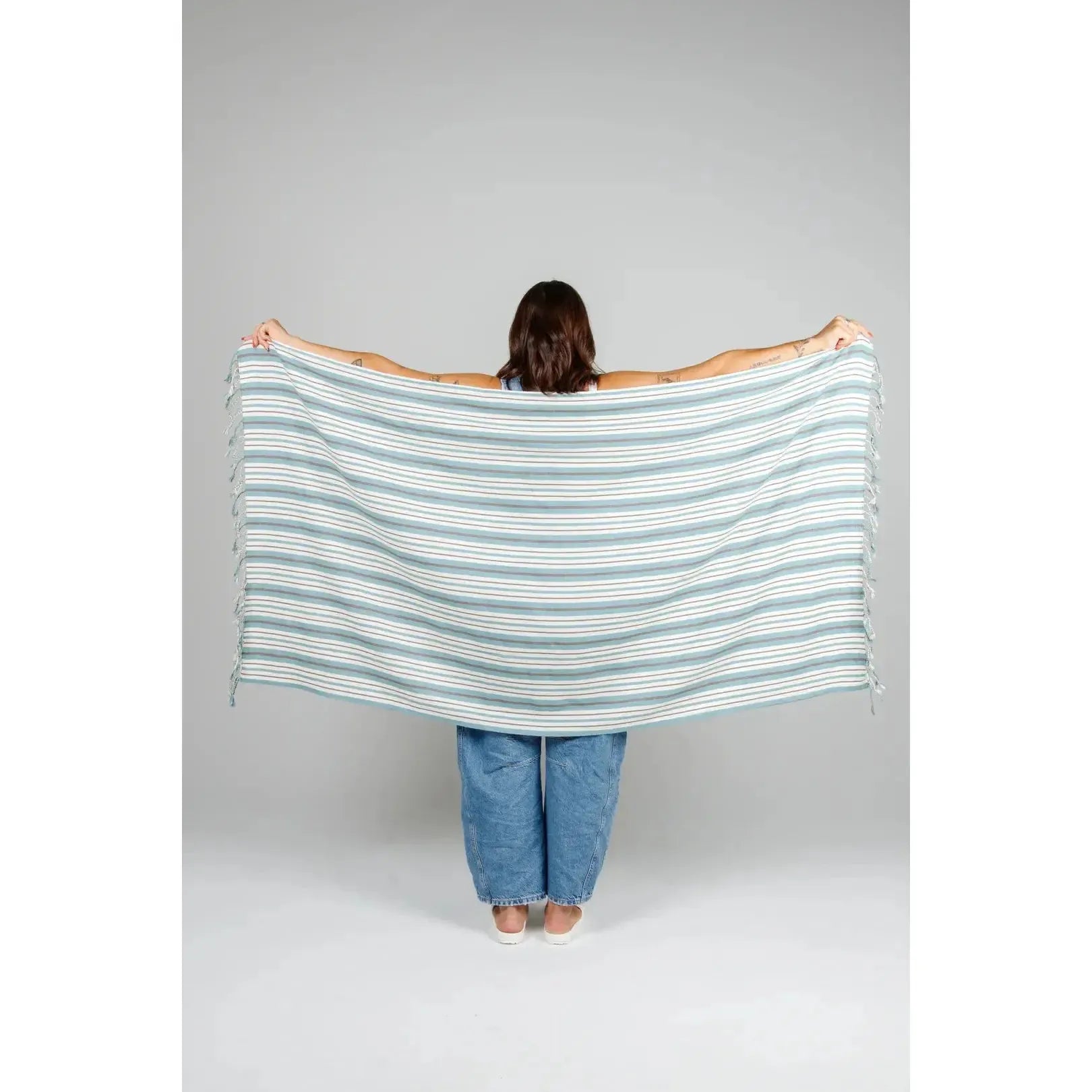 THE MISTRAL STRIPE TASSEL TOWEL-LADIES LOUNGE & SLEEPWEAR-TOFINO TOWEL CO-JB Evans Fashions & Footwear