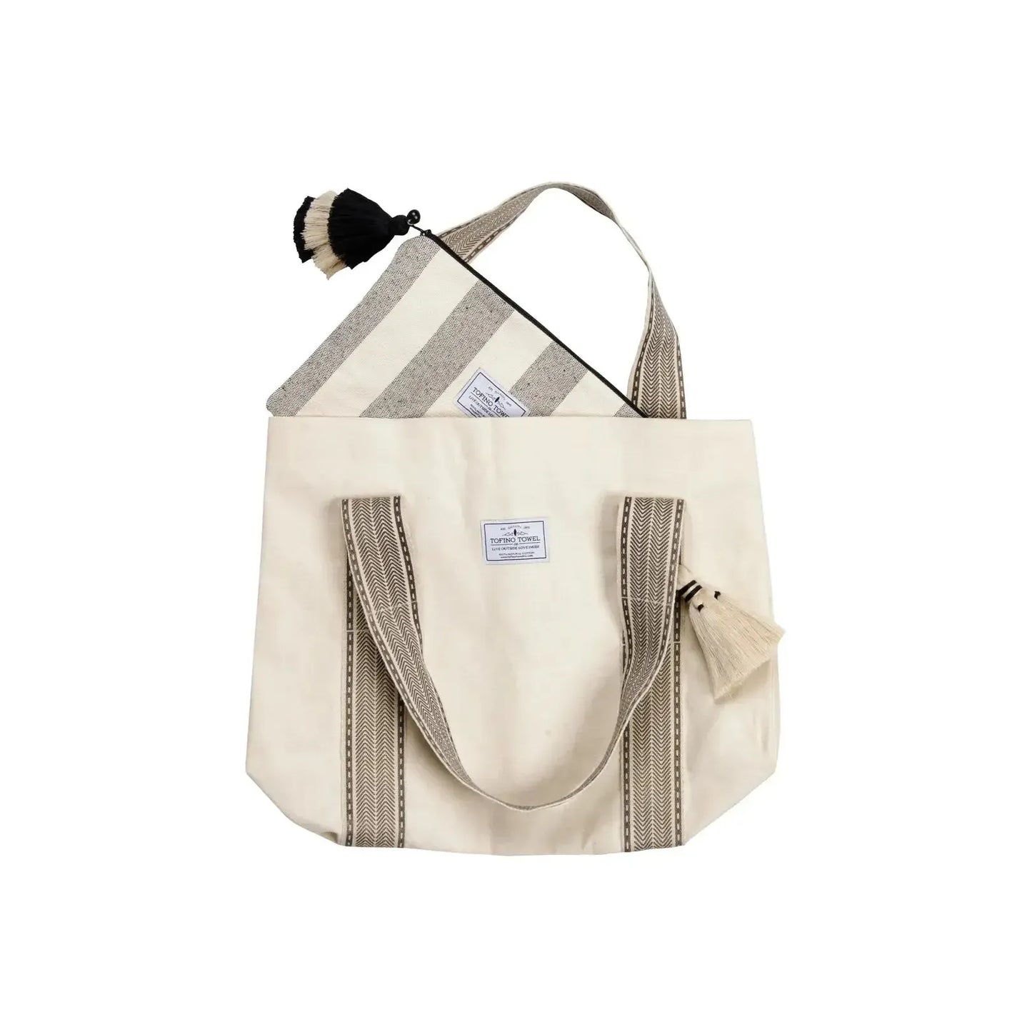 THE ORLA TASSEL TOTE BAG-TRAVEL ACCESSORIES-TOFINO TOWEL CO-JB Evans Fashions & Footwear
