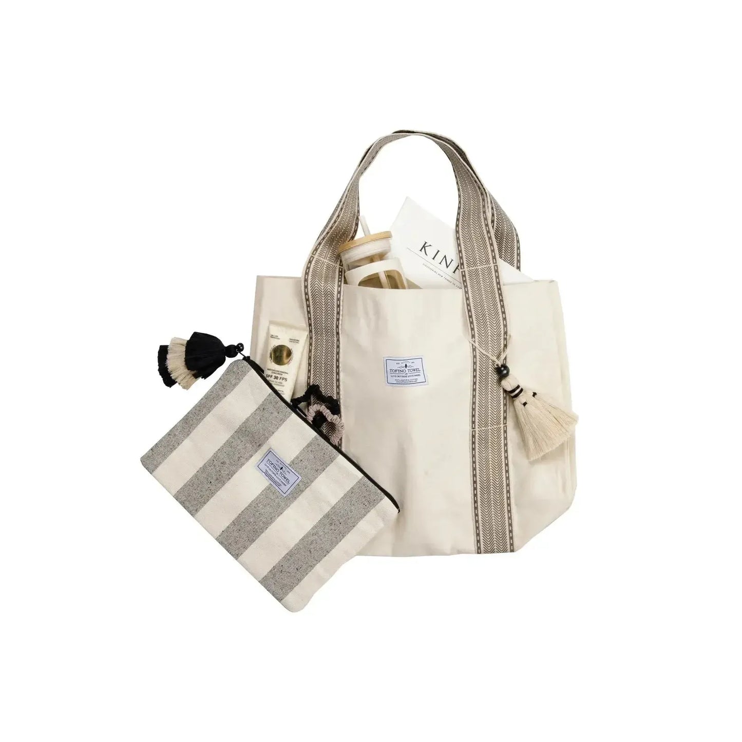THE ORLA TASSEL TOTE BAG-TRAVEL ACCESSORIES-TOFINO TOWEL CO-JB Evans Fashions & Footwear