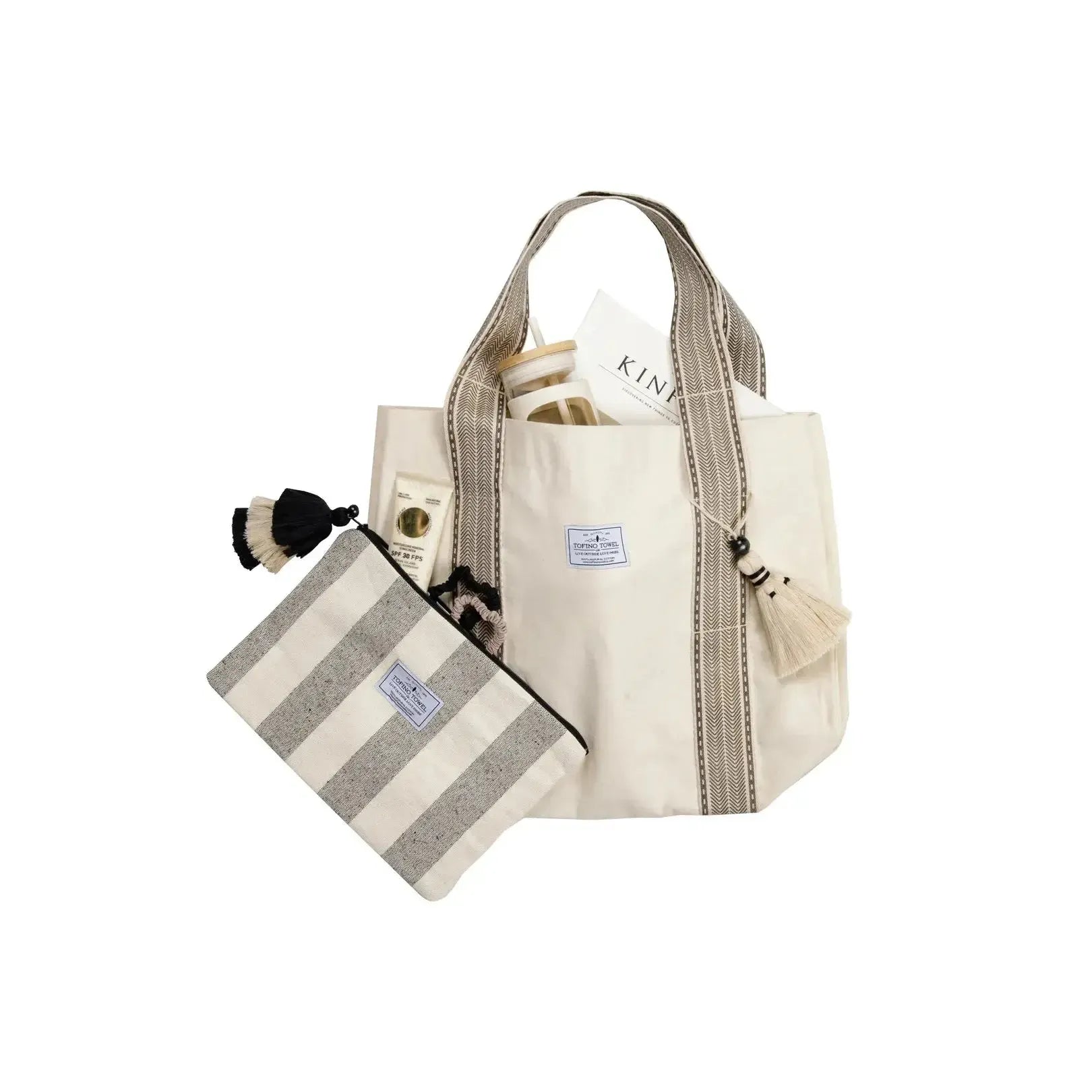 THE ORLA TASSEL TOTE BAG-TRAVEL ACCESSORIES-TOFINO TOWEL CO-JB Evans Fashions & Footwear