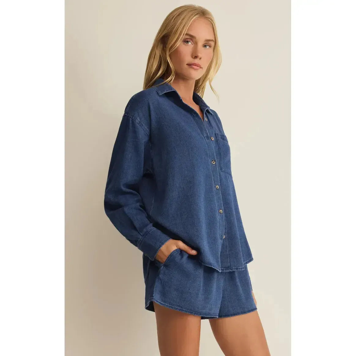 THE PERFECT TWILL BUTTON UP-LADIES TOPS-Z SUPPLY-JB Evans Fashions & Footwear