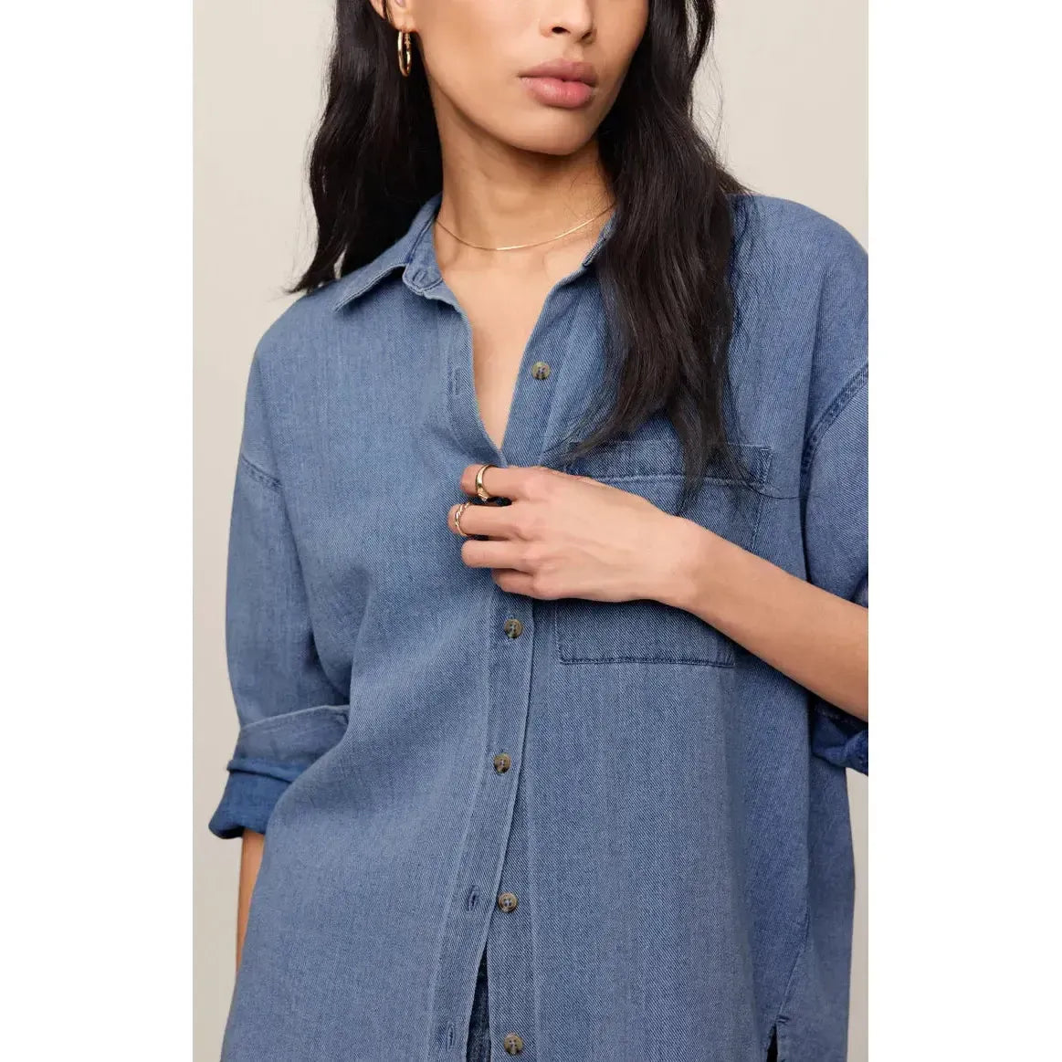 THE PERFECT TWILL BUTTON UP-LADIES TOPS-Z SUPPLY-JB Evans Fashions & Footwear