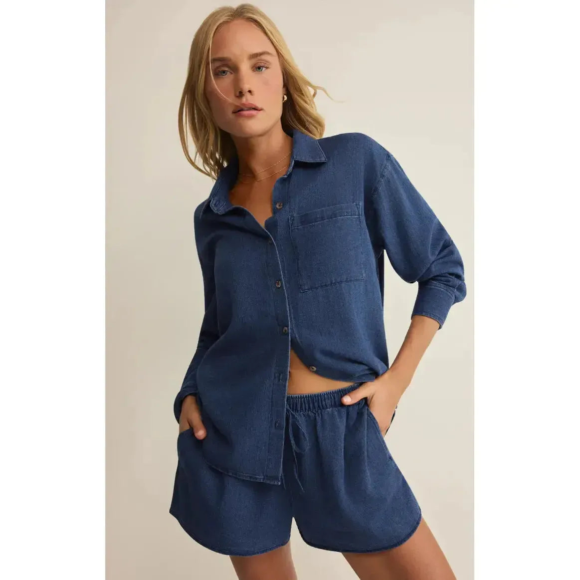 THE PERFECT TWILL BUTTON UP-LADIES TOPS-Z SUPPLY-JB Evans Fashions & Footwear